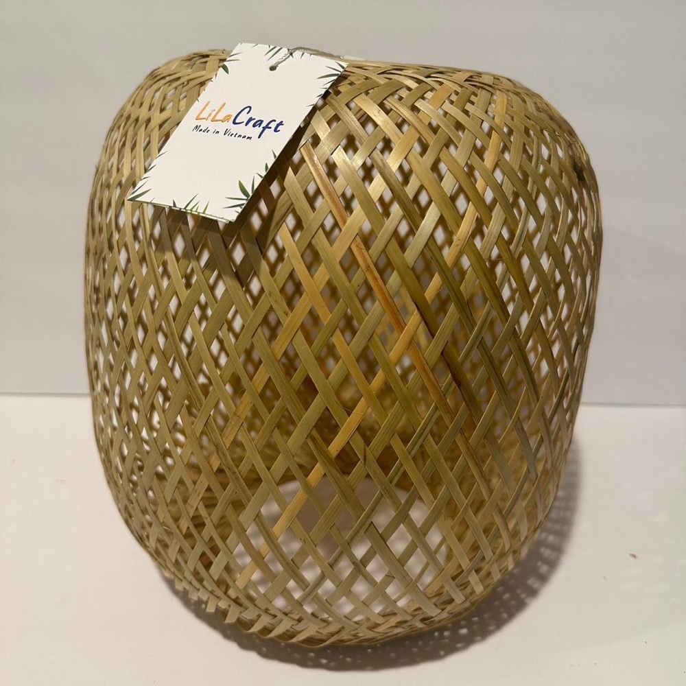 Craft Natural Bamboo Pendant Light Decorative Basket Shade